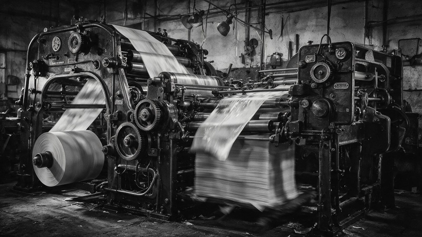 Druckmaschine in Bewegung